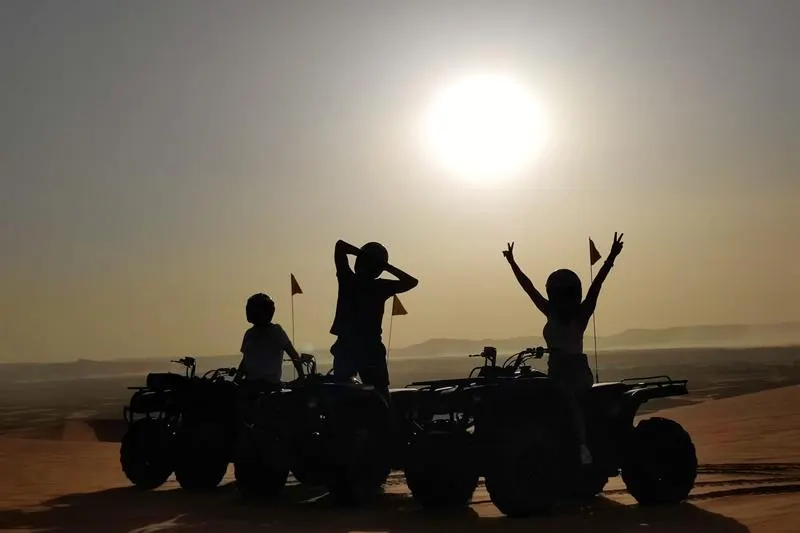 Quad al tramonto nell'Erg Chebbi